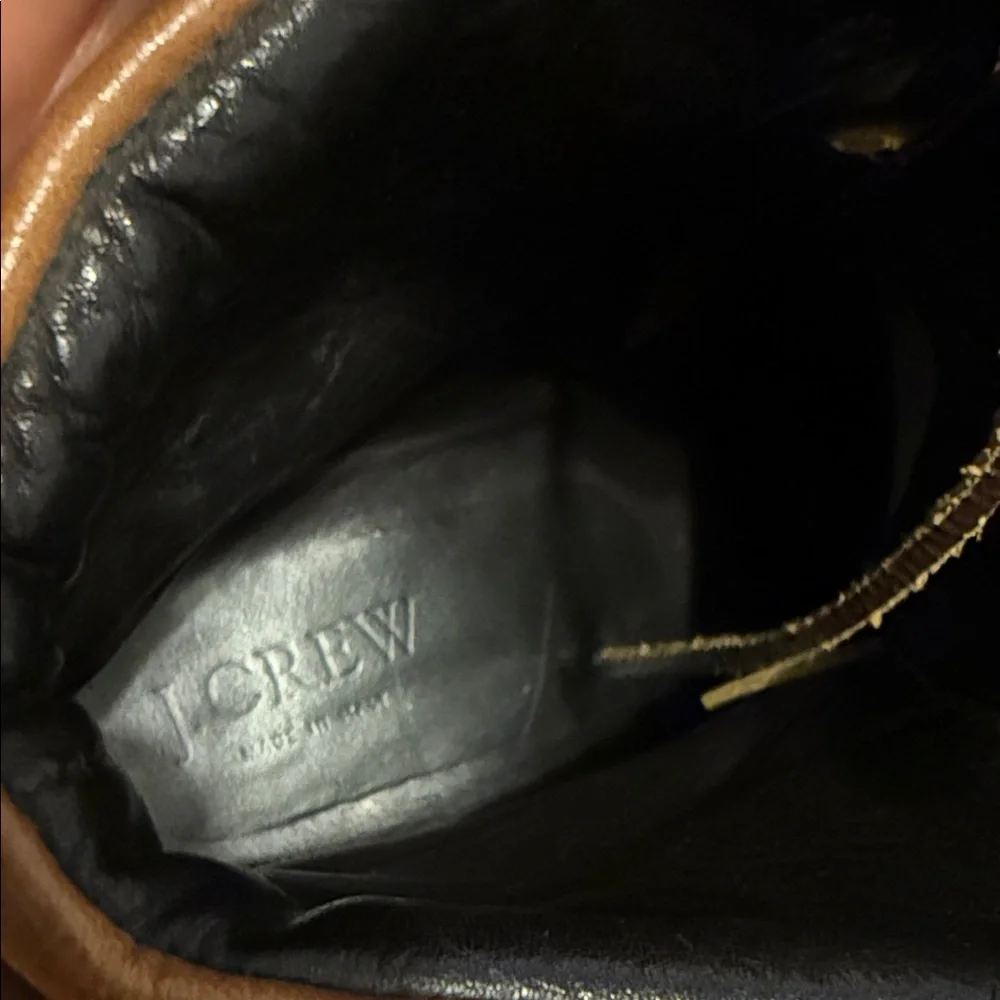 J. Crew Tan Leather Lace-Up Boots - Picture 6 of 8